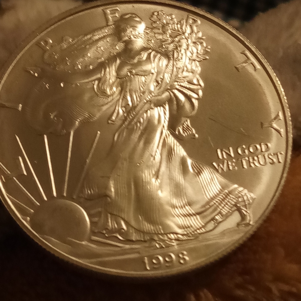 1998 Silver Eagle Dollars Gem - image 2
